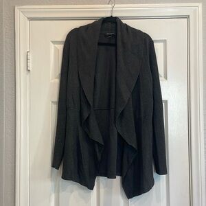 White House black market size L charcoal knife open cardigan